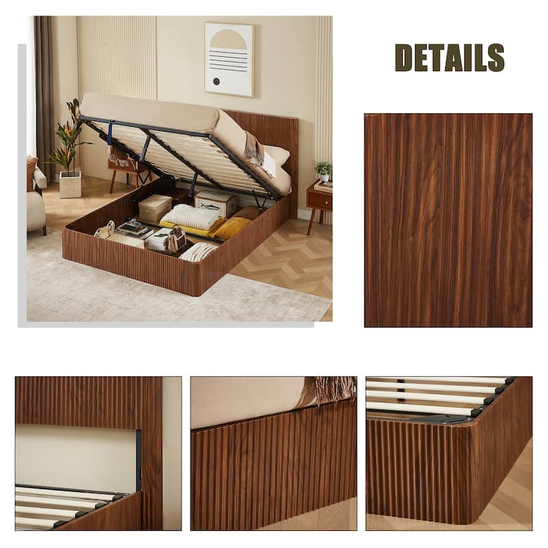 Queen Size Lift Up Storage Bed Frame,No Box Spring Needed