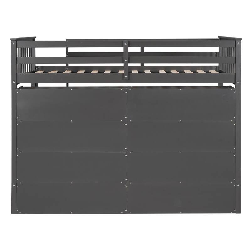 Twin or Full Size Loft Bed with 8 Shelf