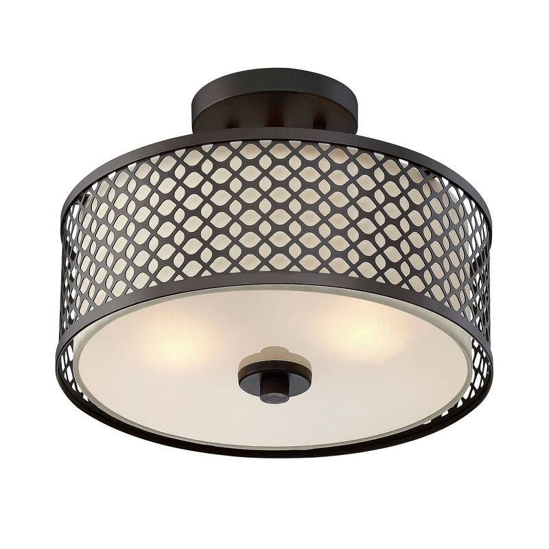 Bellevue 2 Light 13" Wide Semi-Flush Drum Ceiling Fixture
