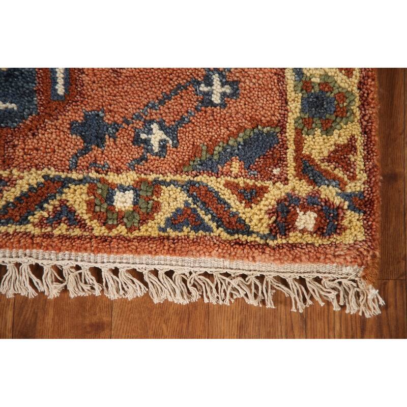 Geometric Kazak Indian Runner Rug Handmade Wool Carpet - 2'6"x 9'10"