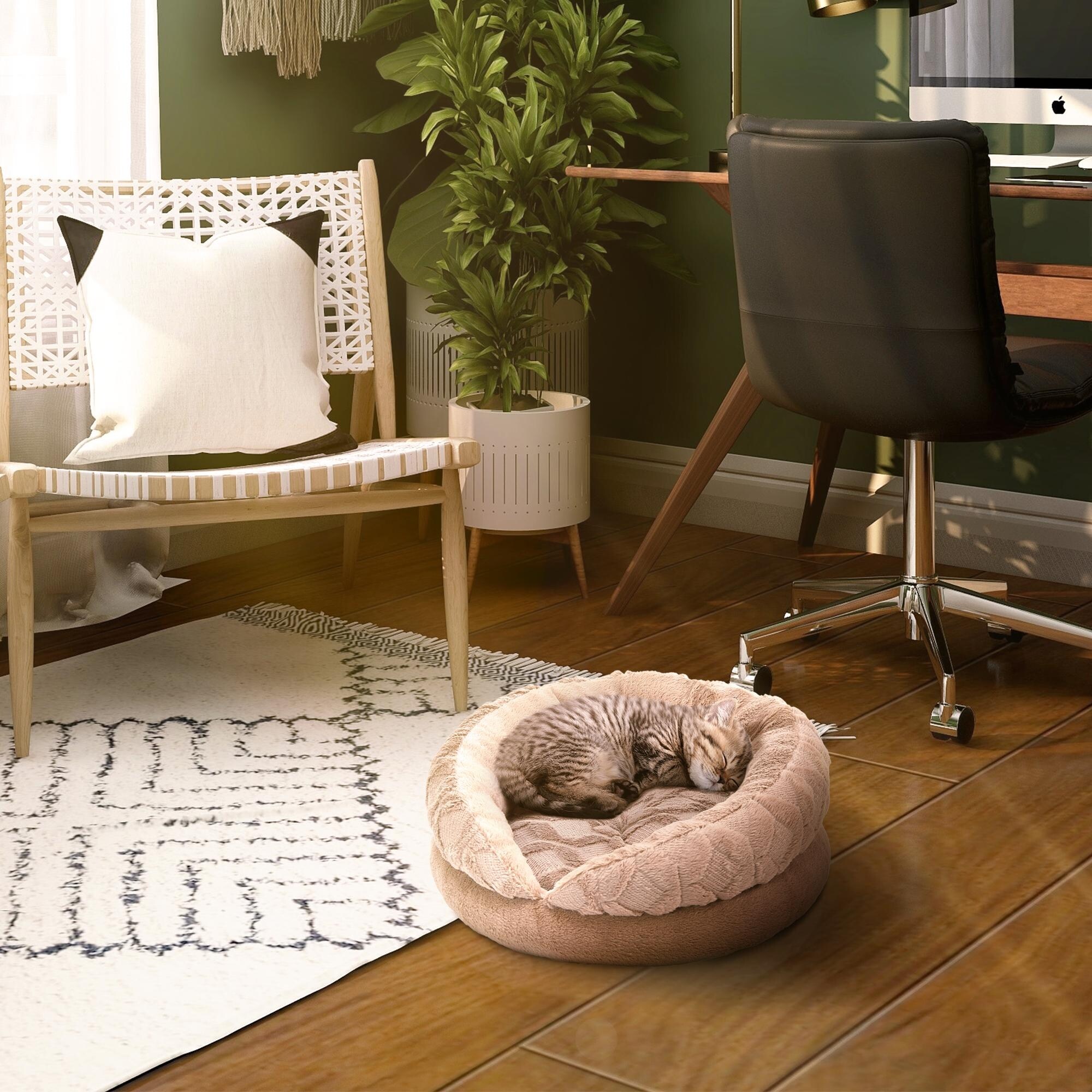 Round dog bed store with high sides