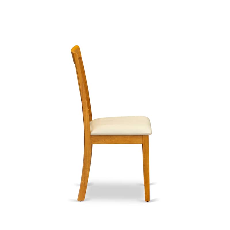 East West Furniture Antique Dining Room Chairs - Slat Back Kitchen Dining Chairs Chairs, Set of 2, Oak (Seat Options)