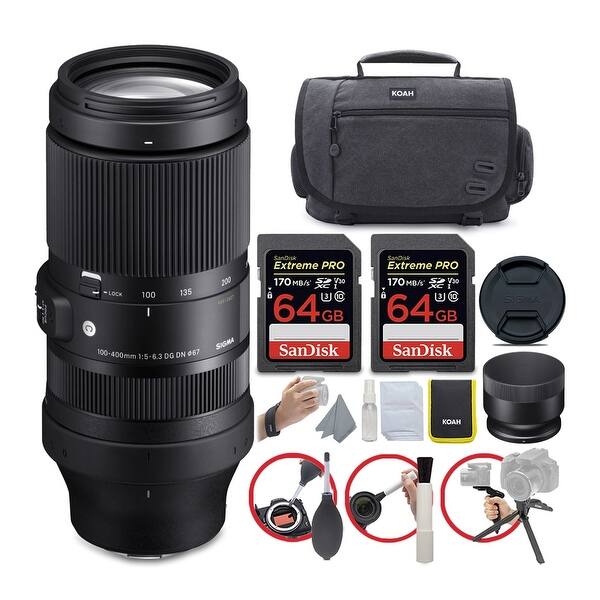 Sigma 100 400mm F 5 6 3 Dg Dn Os Lens For E Mount 64gb Sd Card Bundle Overstock