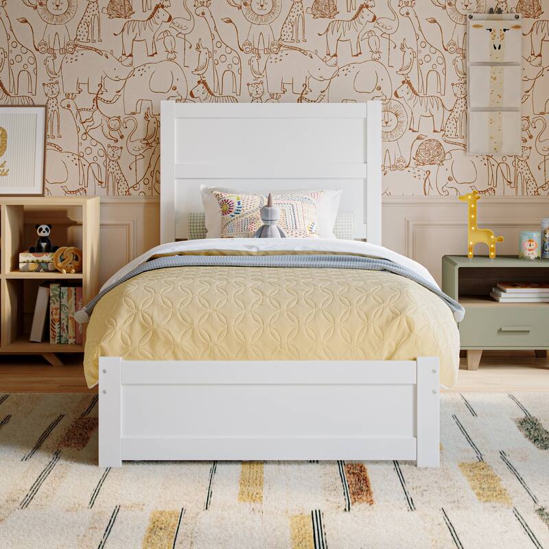 Aveline Wood Platform Bed with Matching Footboard & Storage Drawers