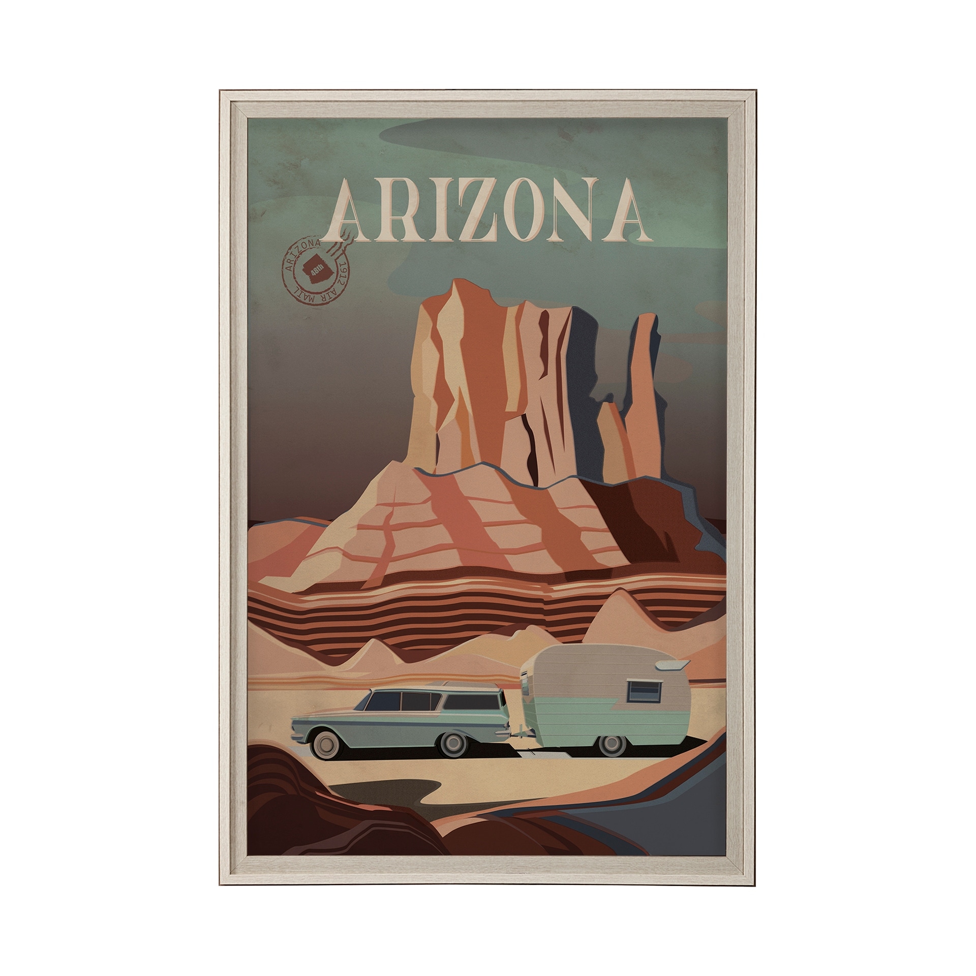 Arizona Go USA (XL) by Mercana Studio a Hand Embellished Decograph Framed Art Print under Glass