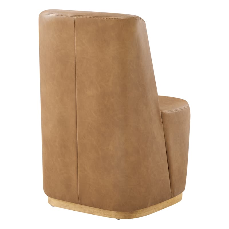 Brian Modern Dining Chairs with Casters&Wood Base Set of 2