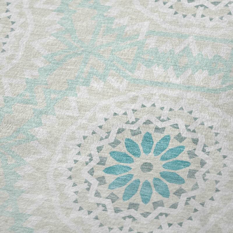 Premium Machine Washable Boho Suzani Sherpa Throw Blanket