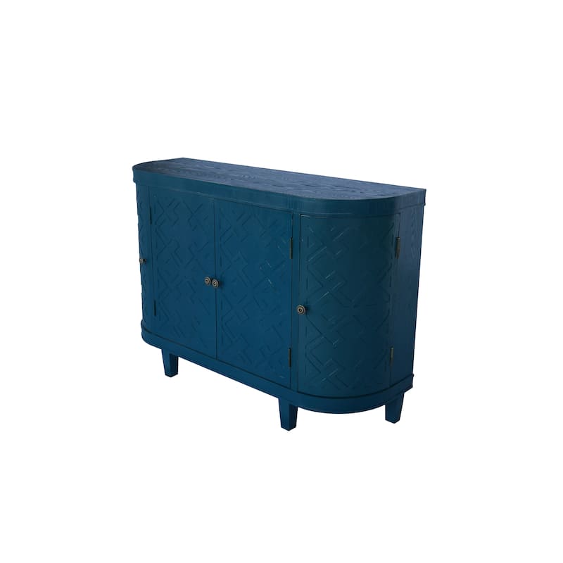 Buffet Sideboard Cabinet with Storage, Storage Cabinet with Curvy Edge, Sliding Door, Freestanding Credenza, Console Table