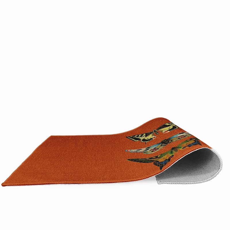 Butterflies Novelty Chenille Area Rug