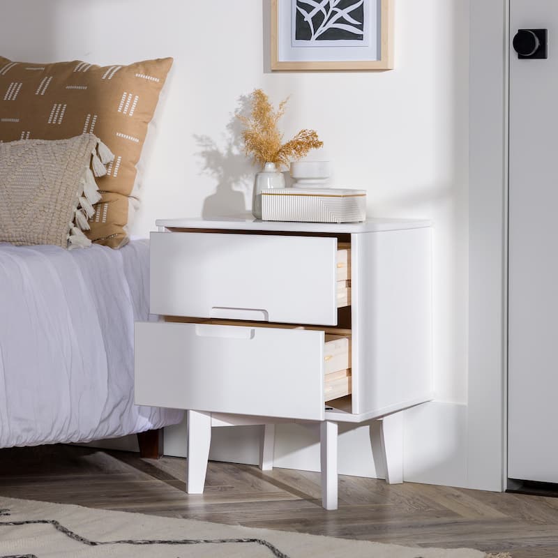 Middlebrook Mid-Century Solid Wood 2-Drawer Nightstand