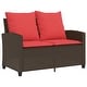 preview thumbnail 32 of 152, vidaXL Patio Sofa with Cushions Outdoor Seating Sectional Sofa Poly Rattan