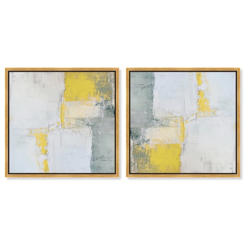 Simple Golden Butterfly Canvas by Art Remedy - 24" x 24" - White