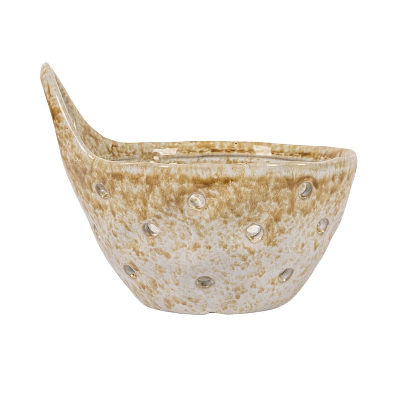 Stoneware Colanders with Handles - 7.9"L x 6.5"W x 5.4"H