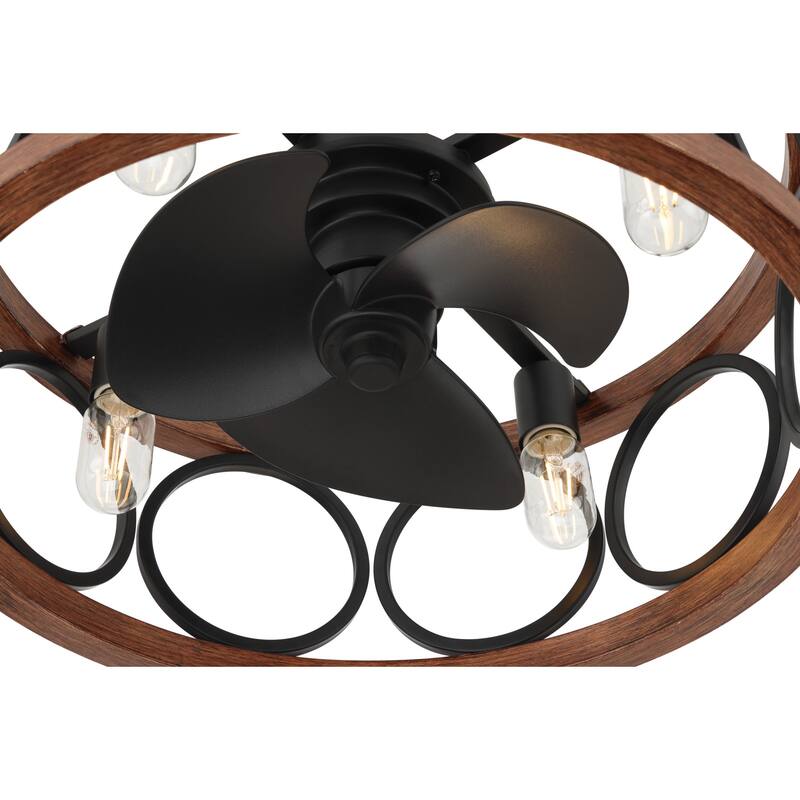 Hunter Haven 22" Fandelier Ceiling Fan w/ Light, Remote - Modern, Industrial, Farmhouse - Small Spaces