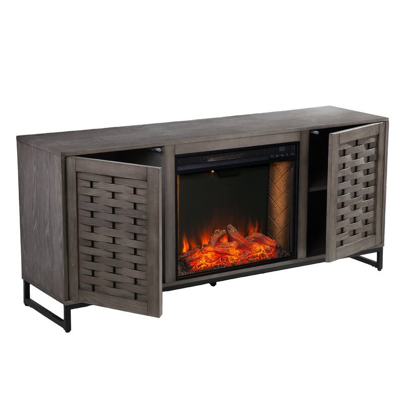 SEI Furniture Akehurst Electric Fireplace TV Stand with Storage