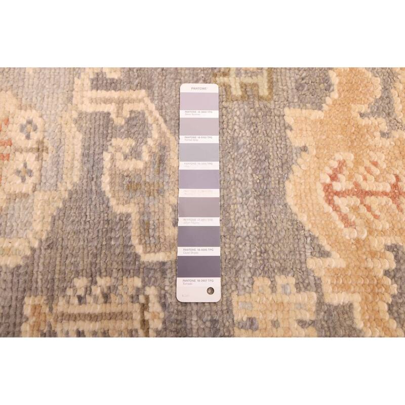 ECARPETGALLERY Hand-knotted Kavya Oushak Dark Grey Wool Rug - 6'0 x 8'10