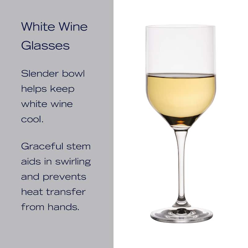 Mikasa Upton Set of 4 White Wine Glasses, 17.5 Oz