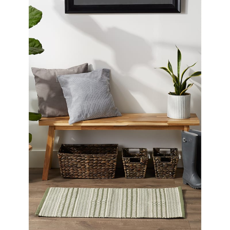 DII Stone Dobby Stripe Hand-Loomed Rug 2ft 6inx6 Ft - 36.0 In. L X 24.0 In. W X 0.2 In. H
