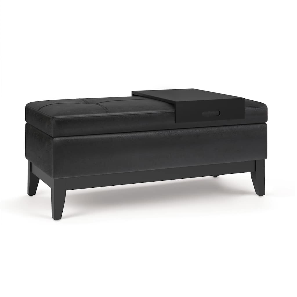Storage Ottoman Bench with Tray
