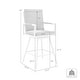 preview thumbnail 2 of 9, Crown Outdoor Patio Swivel Bar Stool in Black Aluminum with Wood Accent and Dark Gray Cushions - 30" Bar Height