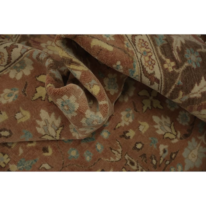 Hand Knotted Oriental 100% Wool Carpet Traditional All-Over Oranges & Rust Ziegler Area Rug - 10' 0'' X 6' 9''