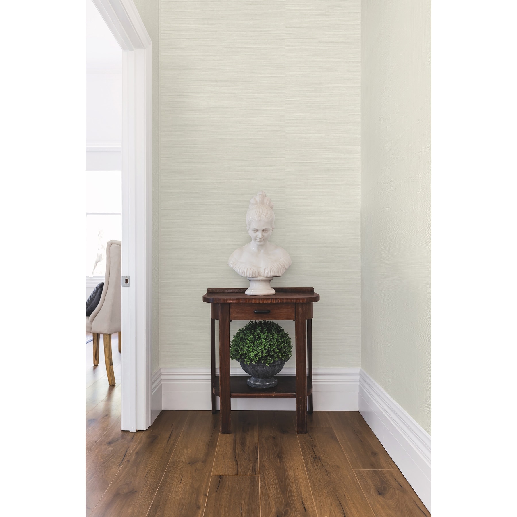 York Wallcoverings Shining Sisal Grasscloth Grey Metallic Wallpaper