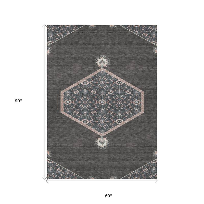 HomeRoots Oriental Traditional Rectangle Outdoor Rug