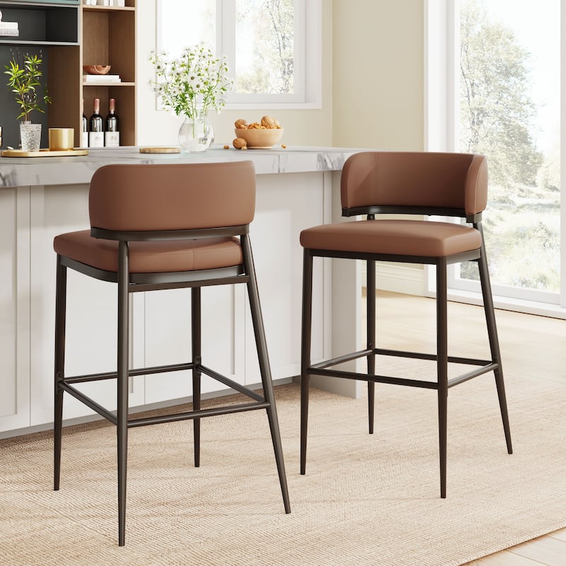 Christopher Knight Home - Mason Metal and Leathaire Barstool (Set of 2)