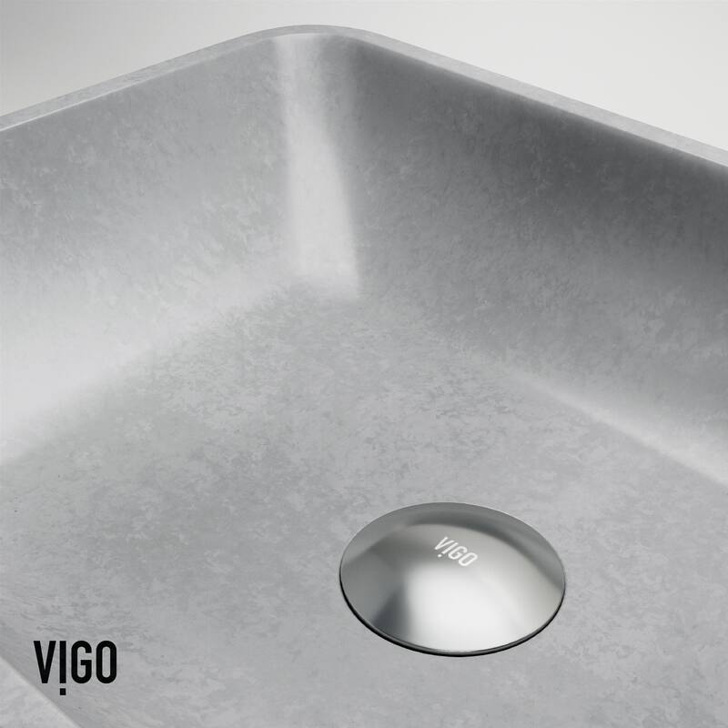 Vigo VGT2083 Duomo Gothic 18" Rectangular Concrete Vessel Bathroom