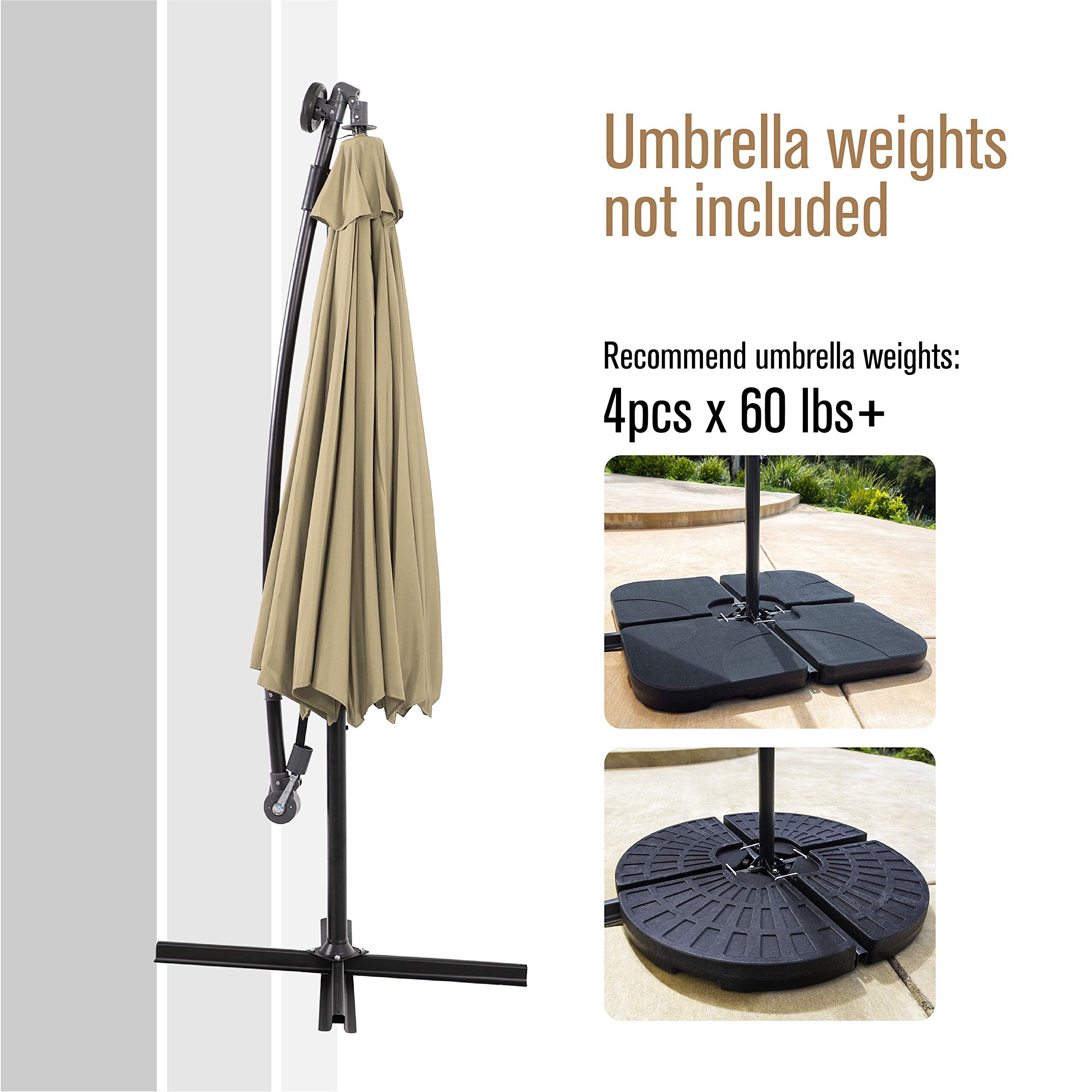 Shop Black Friday Deals On Phi Villa 10ft Offset Hanging 32 Pcs Led Lights Solar Patio Umbrella Overstock 29258384