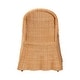 preview thumbnail 5 of 7, Maya Natural Rattan Accent Chair - Hand Woven Wicker Dining Chair with Scalloped Skirt and Cushion, Coastal Boho Style Seating