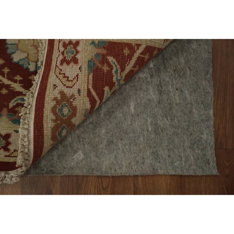 Hand Knotted Oriental 100% Wool Carpet Traditional All-Over Oranges & Rust Ziegler Area Rug - 3' 8'' X 2' 0''