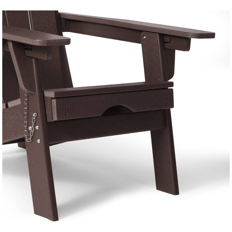 Laguna Outdoor Folding Adjustable Adirondack Chair with Cup Holder & Hideaway Ottoman