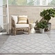 preview thumbnail 38 of 99, Nourison Easy Care Indoor/Outdoor Moroccan Trellis Area Rug 5' x 7' - Silver/Grey