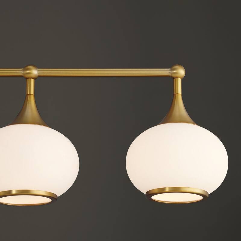 Acroma Aged Brass/Polished Chrome Finish Modern Globe Vanity Light