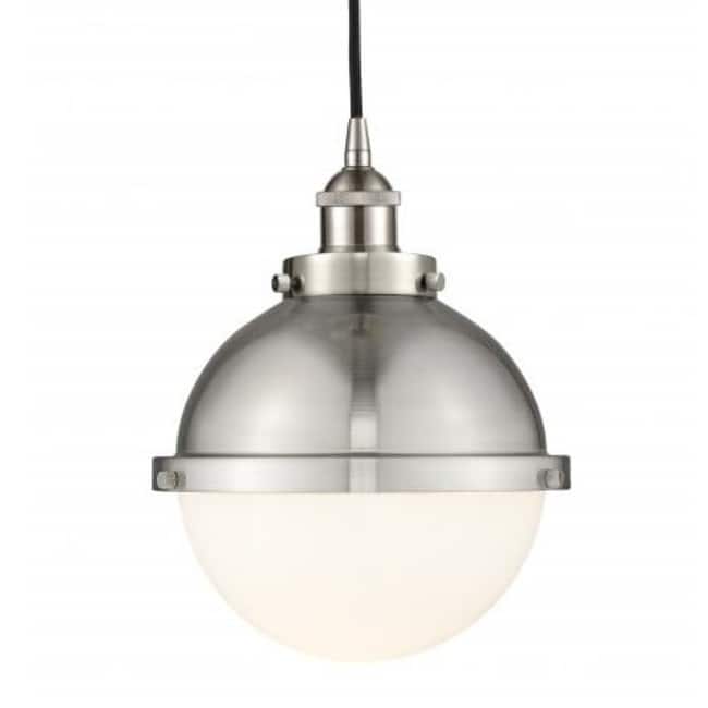 Innovations Lighting 616-1PH-12-9 Hampden Pendant Hampden 9" Wide Mini - Brushed Satin Nickel / Matte White