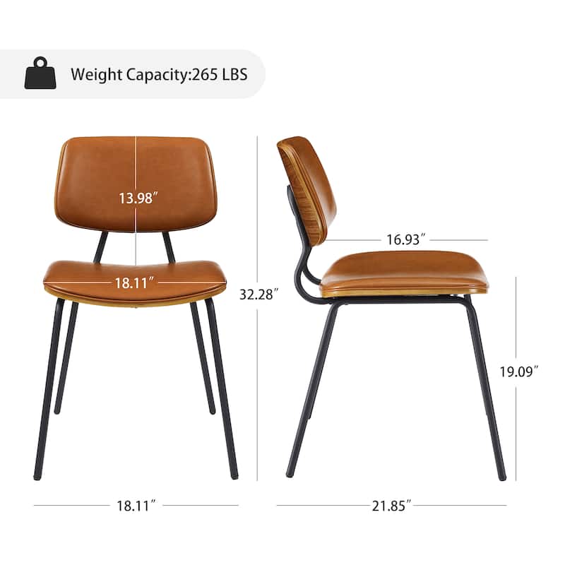 Art Leon Modern Bentwood Accent Chair (Set of 2)