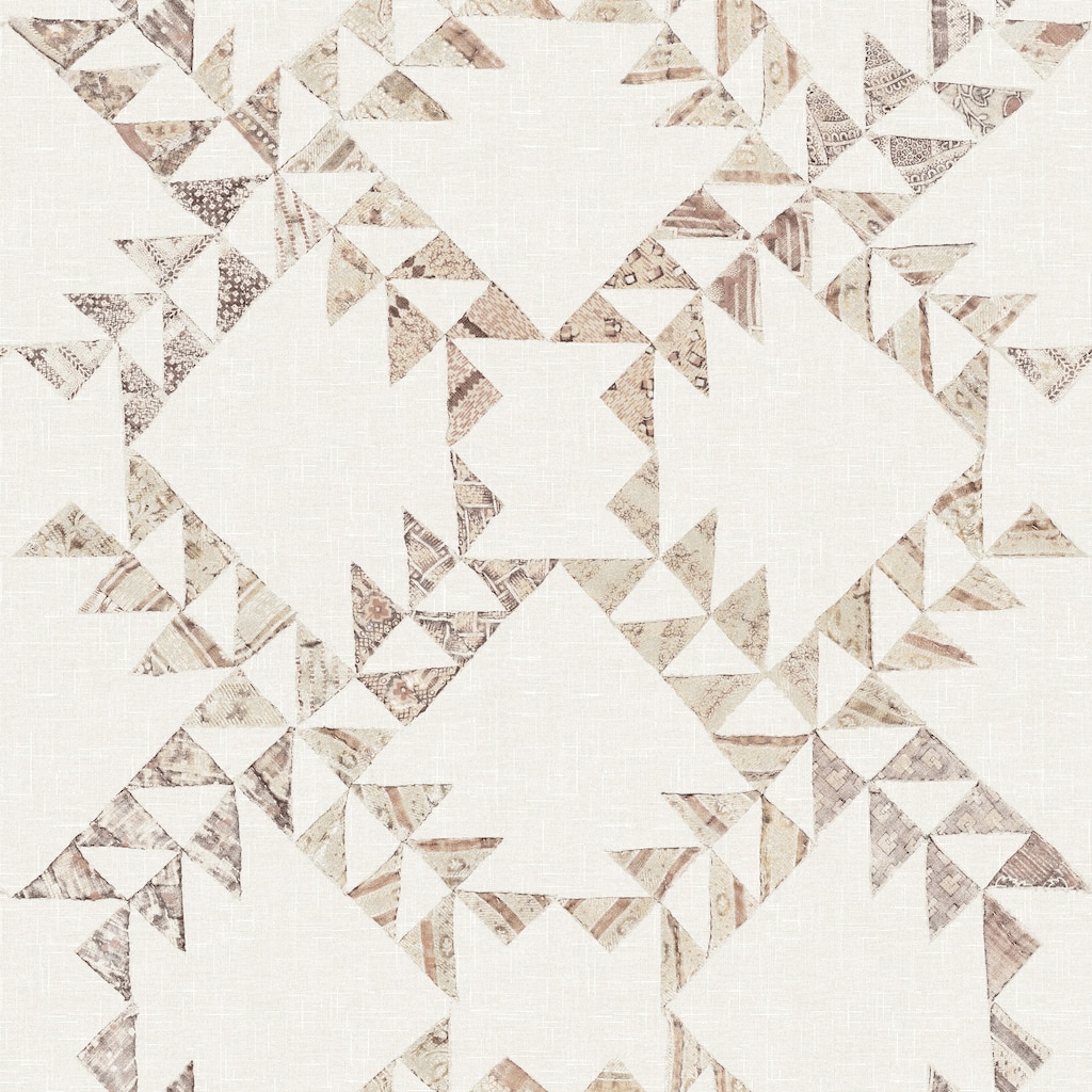 Scrap Quilt Brown Wallpaper