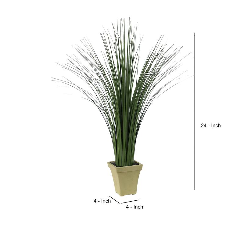 Decorative Polyester Real Like Grass with Ornamental Pot, Green
