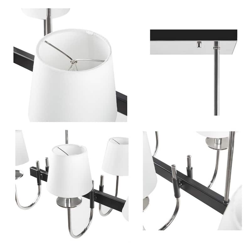 8-Light Traditional Dimmable Chandelier with Drum Shades