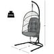 preview thumbnail 5 of 16, Gymax Hanging Hammock Egg Chair Patio Rattan Swing Chair w/ Stand &
