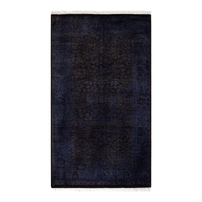 Overton Hand Knotted Wool Vintage Inspired Modern Contemporary Overdyed Purple Area Rug - 3' 1" x 5' 3"