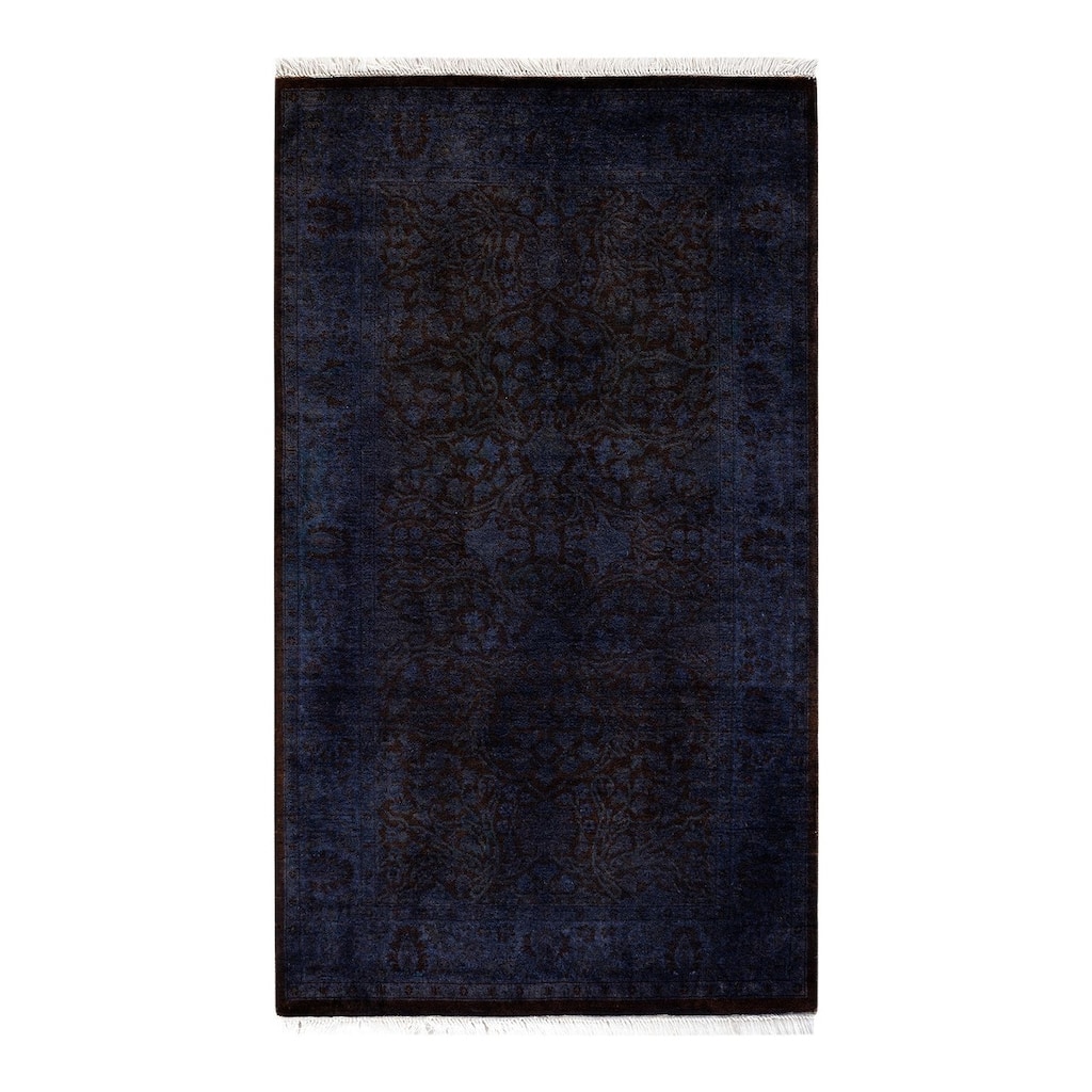 Overton Hand Knotted Wool Vintage Inspired Modern Contemporary Overdyed Purple Area Rug - 3' 1" x 5' 3"