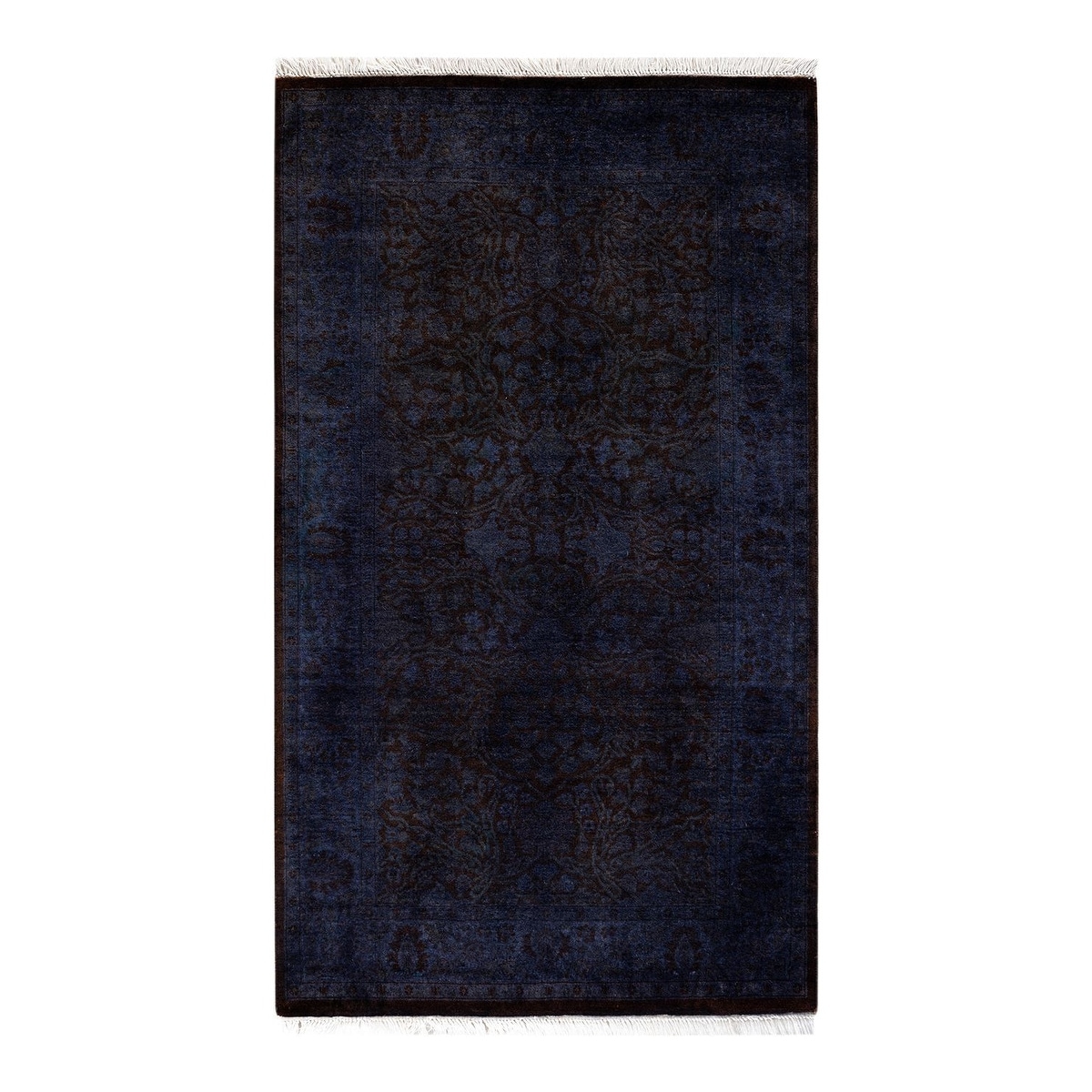 Overton Hand Knotted Wool Vintage Inspired Modern Contemporary Overdyed Purple Area Rug - 3' 1" x 5' 3"