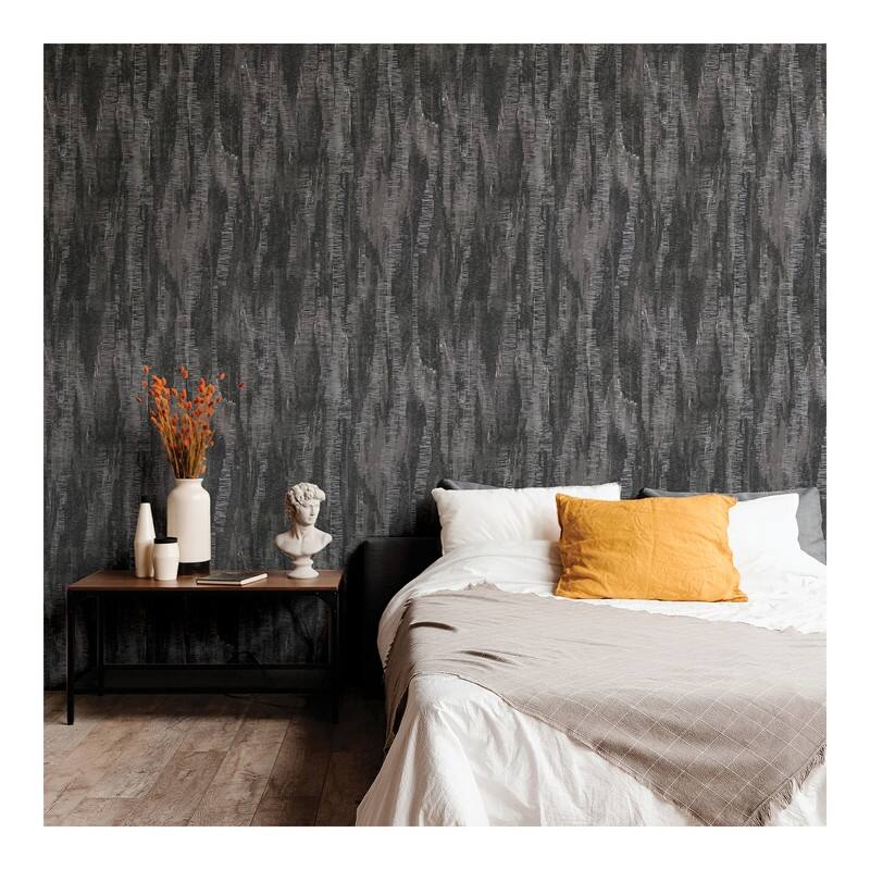 Brewster Meteor Pewter Distressed Texture Wallpaper - 21 x 396 x 0.025