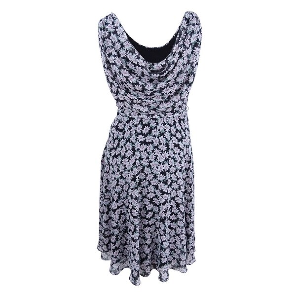 cowl neck floral dress