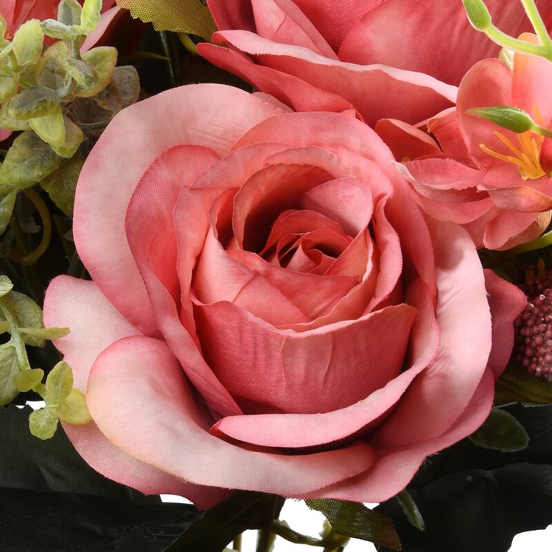 National Tree Company 19 in. Pink Rose Bundle