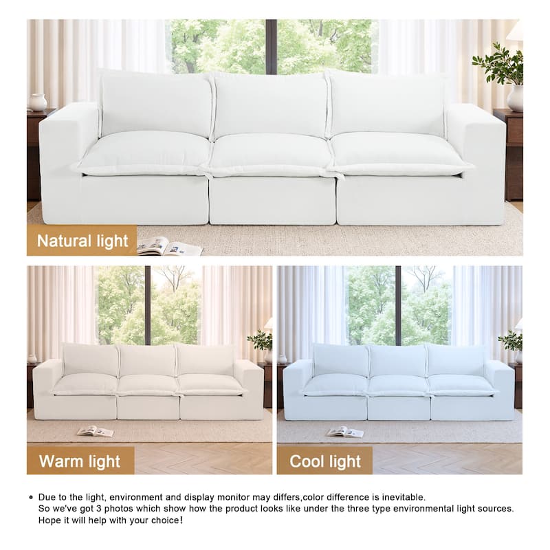 No Assembly Chenille Modular Sectional Sofa Comfy Cloud Couch
