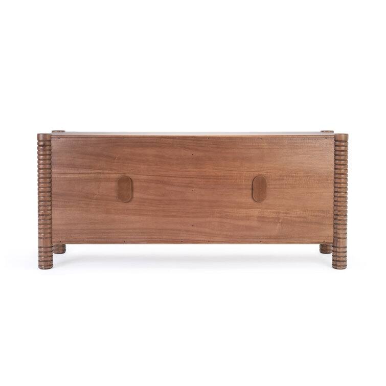 Studio London Ellis Walnut Acacia Sideboard with Ribbed Solid Wood Legs