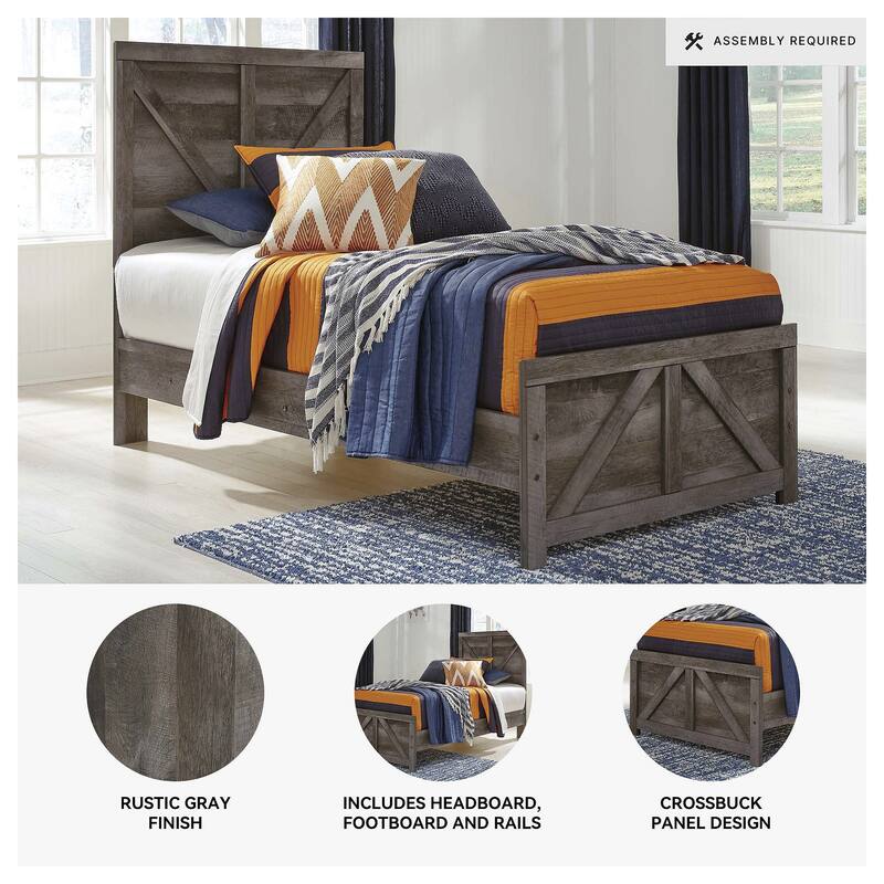 Wynnlow Twin Crossbuck Panel Bed